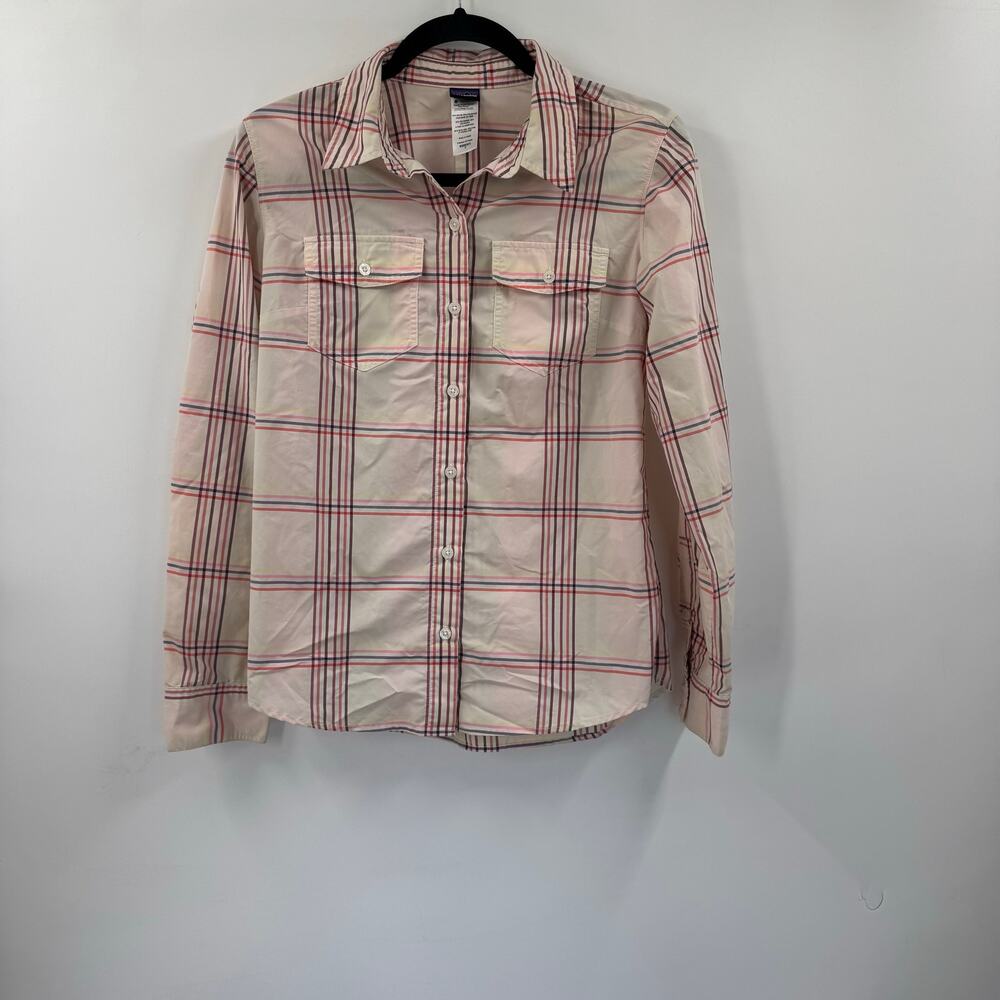 Patagonia pink plaid Button down shirt